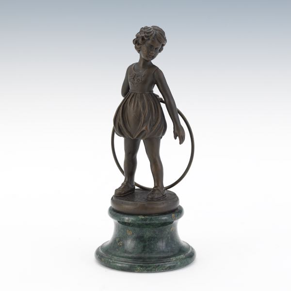 Appraisal: AFTER DEMETRE HARALAMB CHIPARUS ROMANIAN - Hoop Girl Cast bronze