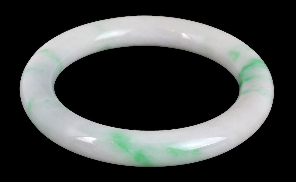 Appraisal: Chinese Grade A Jade Bangle Bracelet Chinese jade grade A