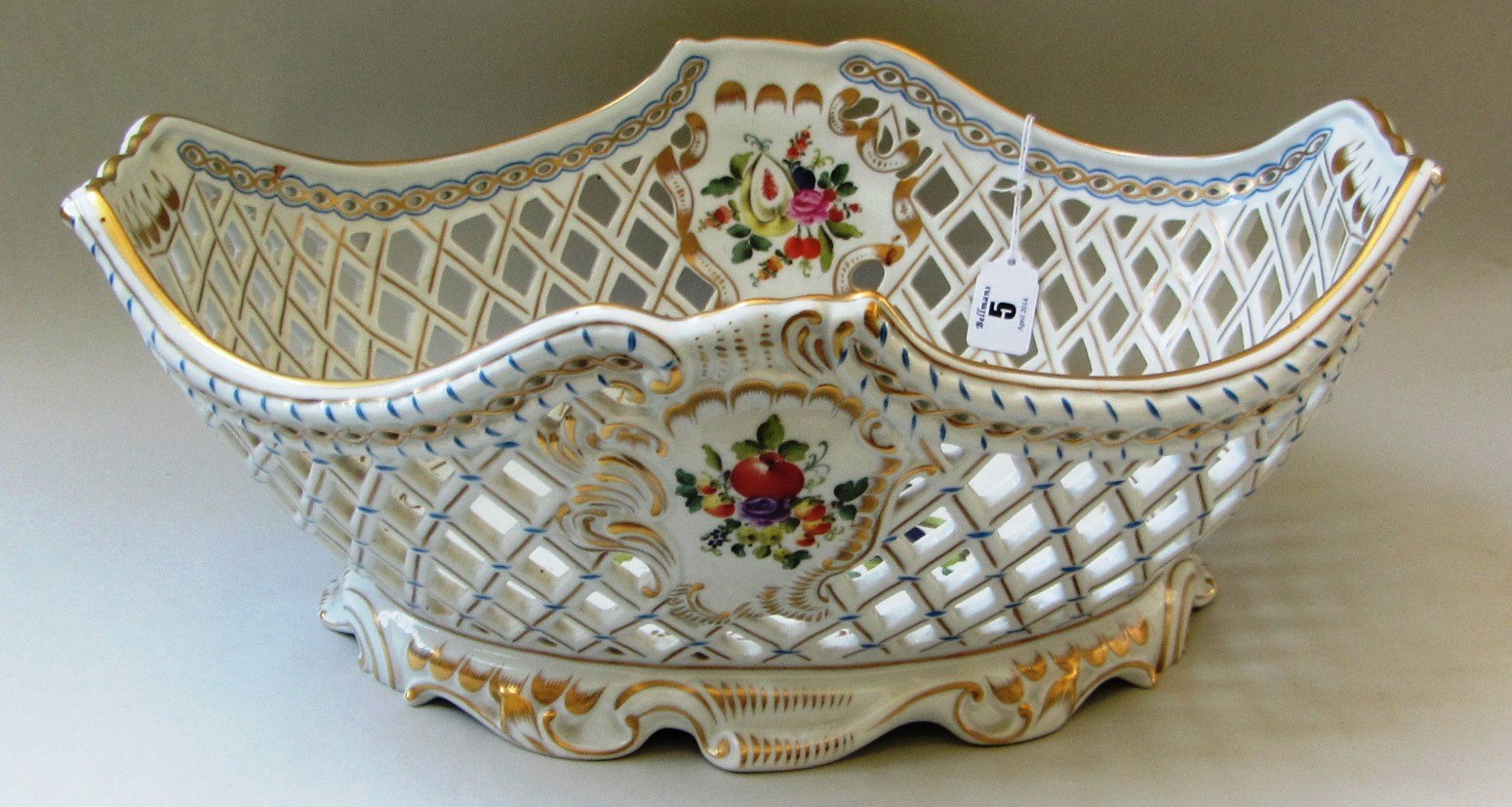 Appraisal: A Herend porcelain basket late th century of pierced shaped