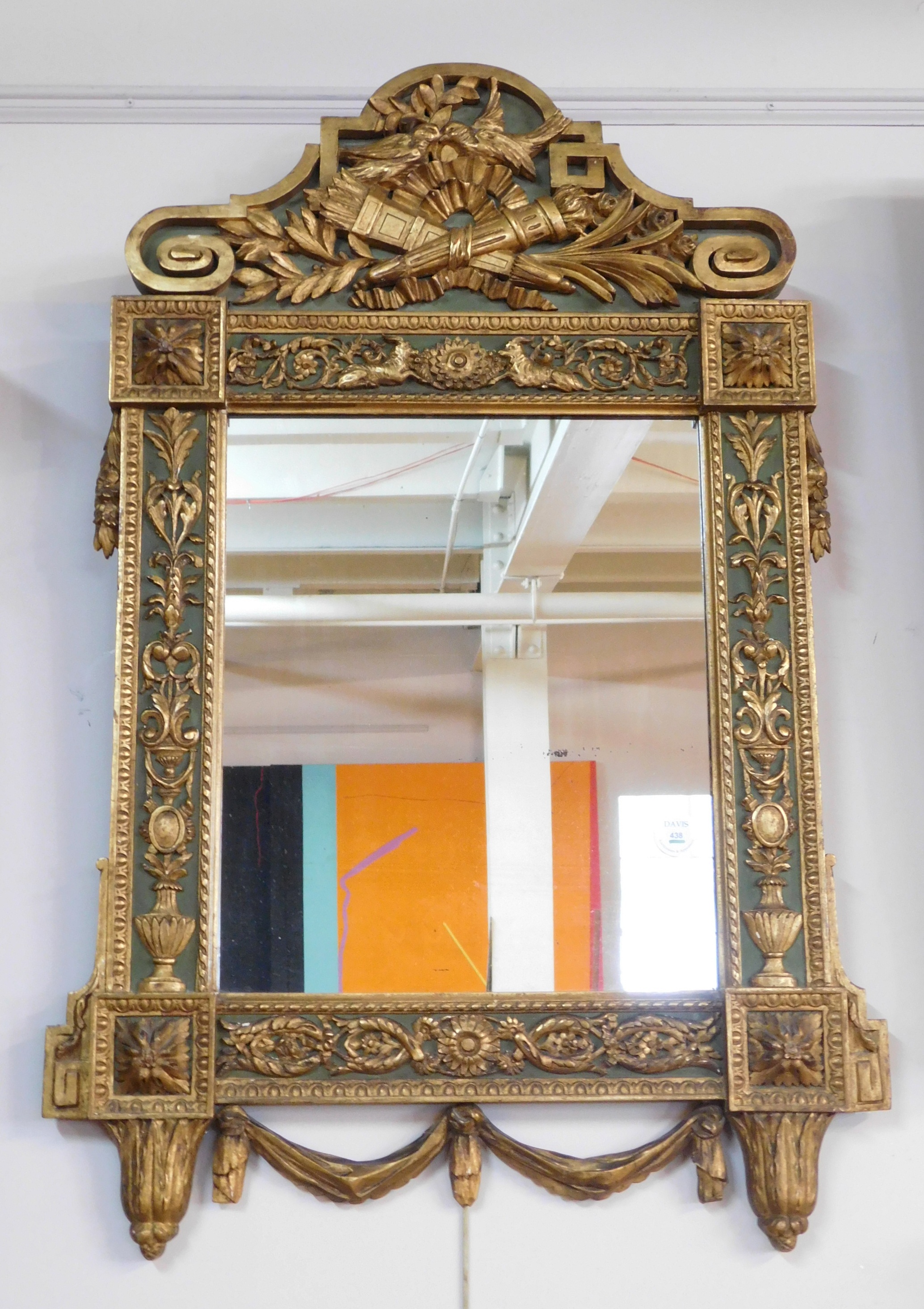 Appraisal: th th c Antique carved and gilt edge wall mirror