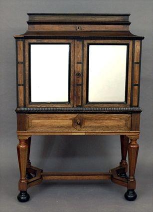 Appraisal: Flemish Rosewood and Ebony-Inlaid Cabinet on Stand x x in