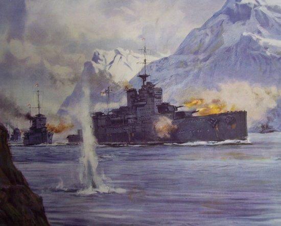 Appraisal: O R W after Montague Dawson Gallipoli in Narvik Fjordcolour