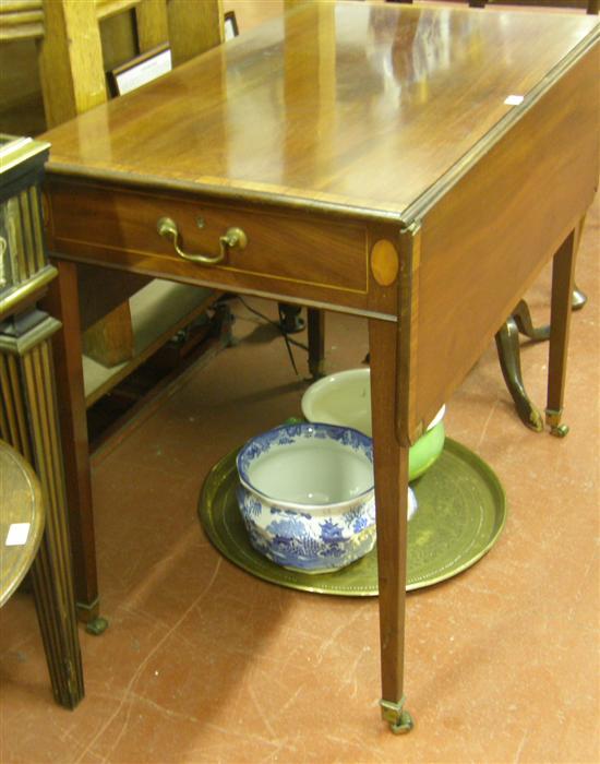 Appraisal: A GEORGE III MAHOGANY PEMBROKE TABLE on square section legs