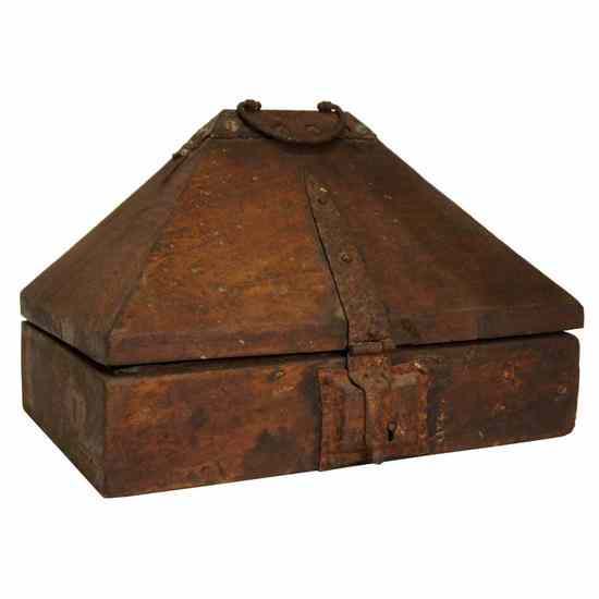 Appraisal: A South Indian Malabar Iron Mounted Teak Nettoor Box th