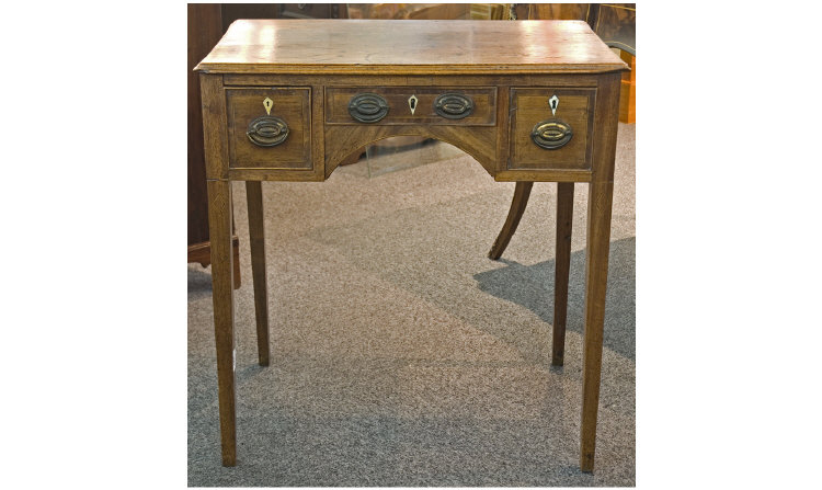 Appraisal: George II Oak Lowboy on square tapered legs circa inches