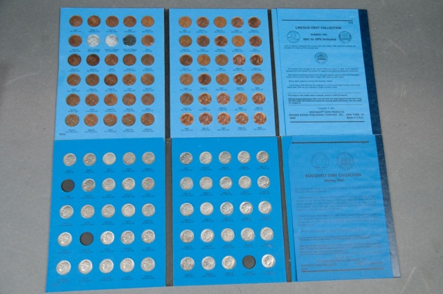 Appraisal: Lincoln Cent Set Near Set of Roosevelt Dimes Lincoln cents