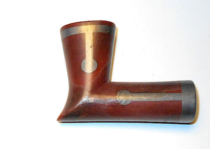 Appraisal: Lakota Sioux Ojibwa Pewter Inlaid Pipes th C Offered for