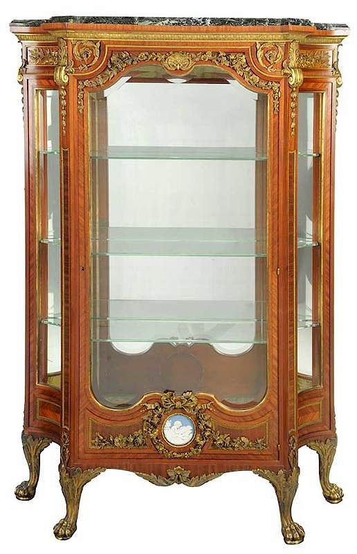 Appraisal: Fine Louis XVI Style Ormolu-Mounted Vitrine French late th century