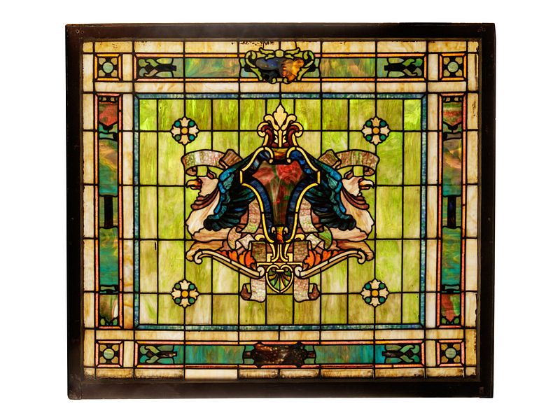 Appraisal: A Rudy Bros Stained Glass Window Panel A Rudy Bros