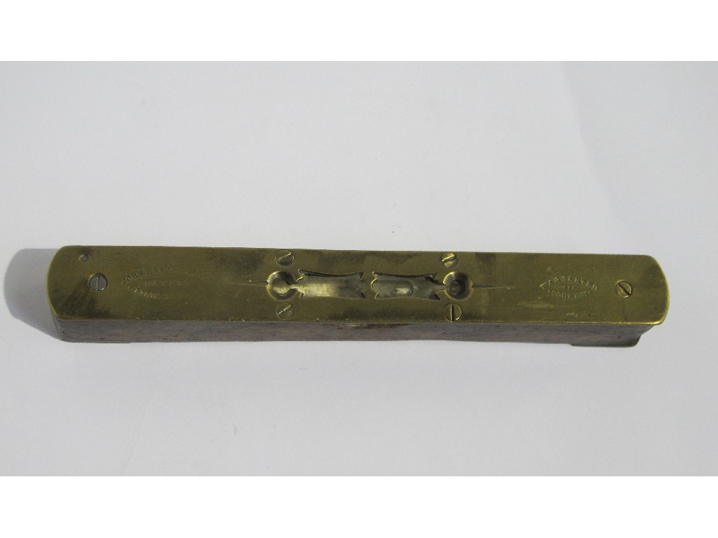 Appraisal: Brass mounted spirit level by John Rabone Sons