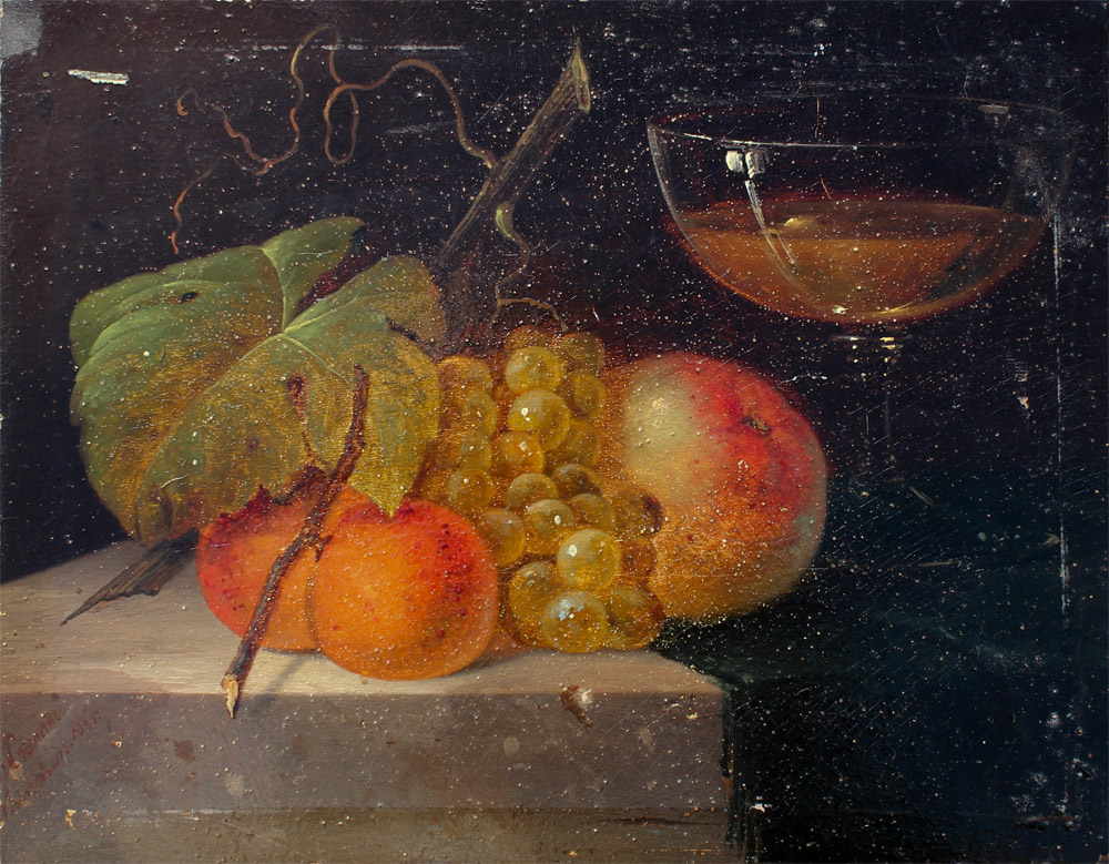 Appraisal: CREMER Carl Cesar Adelbert Danish - Still Life with Grapes