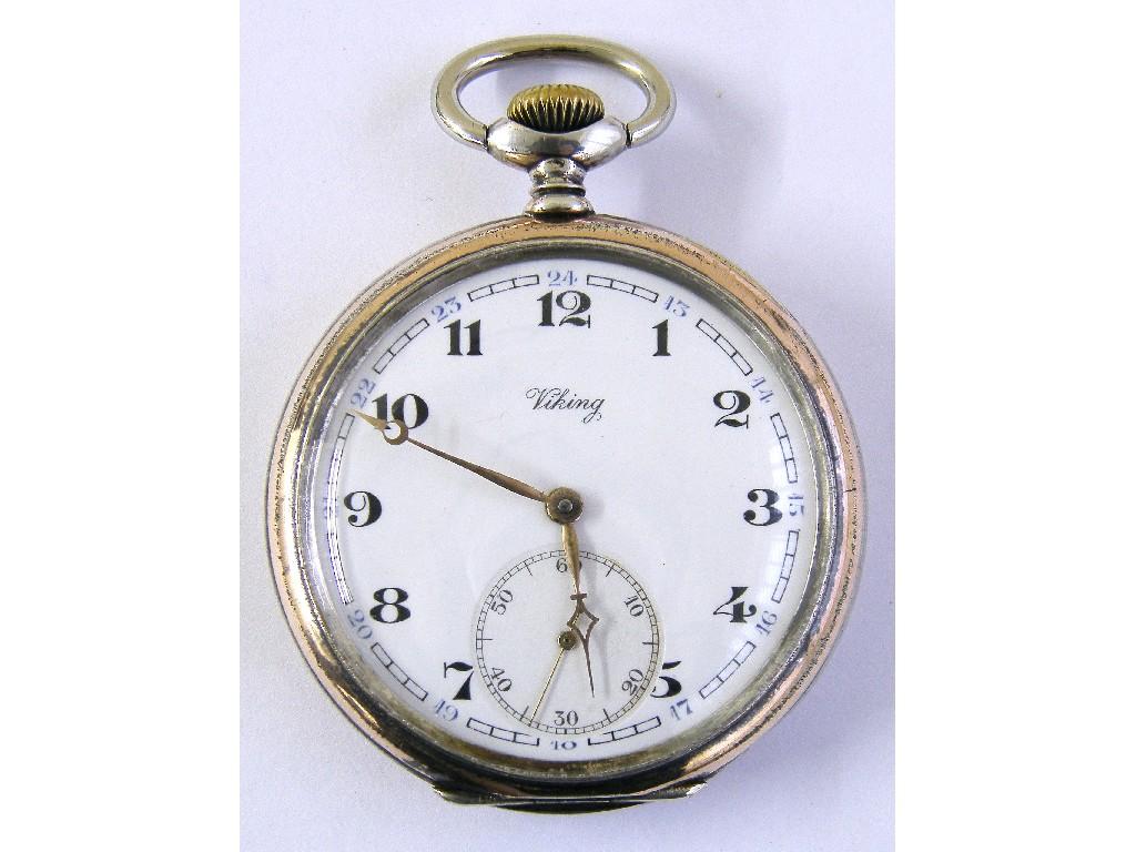 Appraisal: Waltham Traveler silver lever engine turned pocket watch hallmarked Birmingham