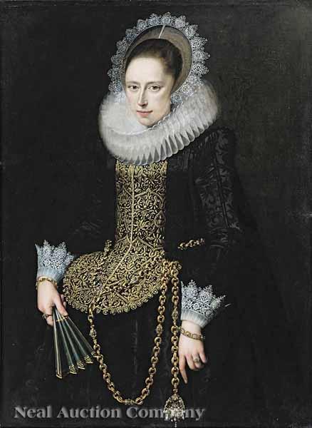 Appraisal: Flemish School early th c Portrait of a Noblewoman of