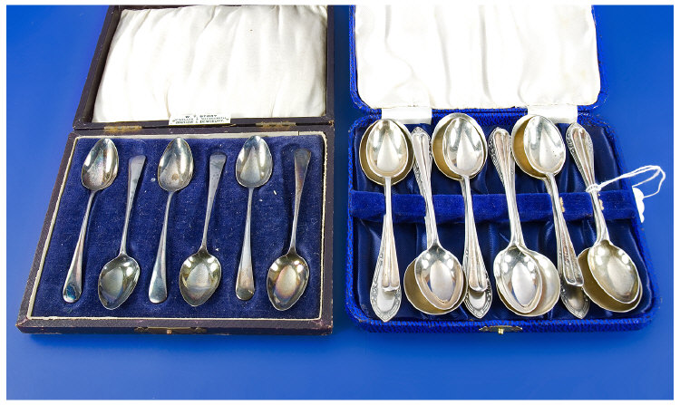 Appraisal: Cased Set Of Six Silver Coffee Spoons Hallmarked For Birmingham