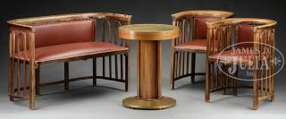 Appraisal: JOSEF HOFFMANN DESIGN FOUR PIECE SALON SUITE Vienna Austria early