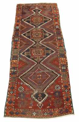 Appraisal: An Estate Oriental Runner Woven wool on wool weft Low