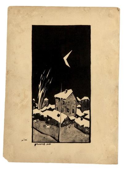 Appraisal: PUNI Ivan Albertovich Jean Pougny - Winter night illustration c