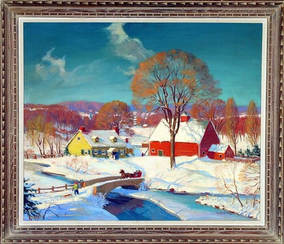 Appraisal: Winter landscape oil on canvas x SLR Bollendonk Artist American