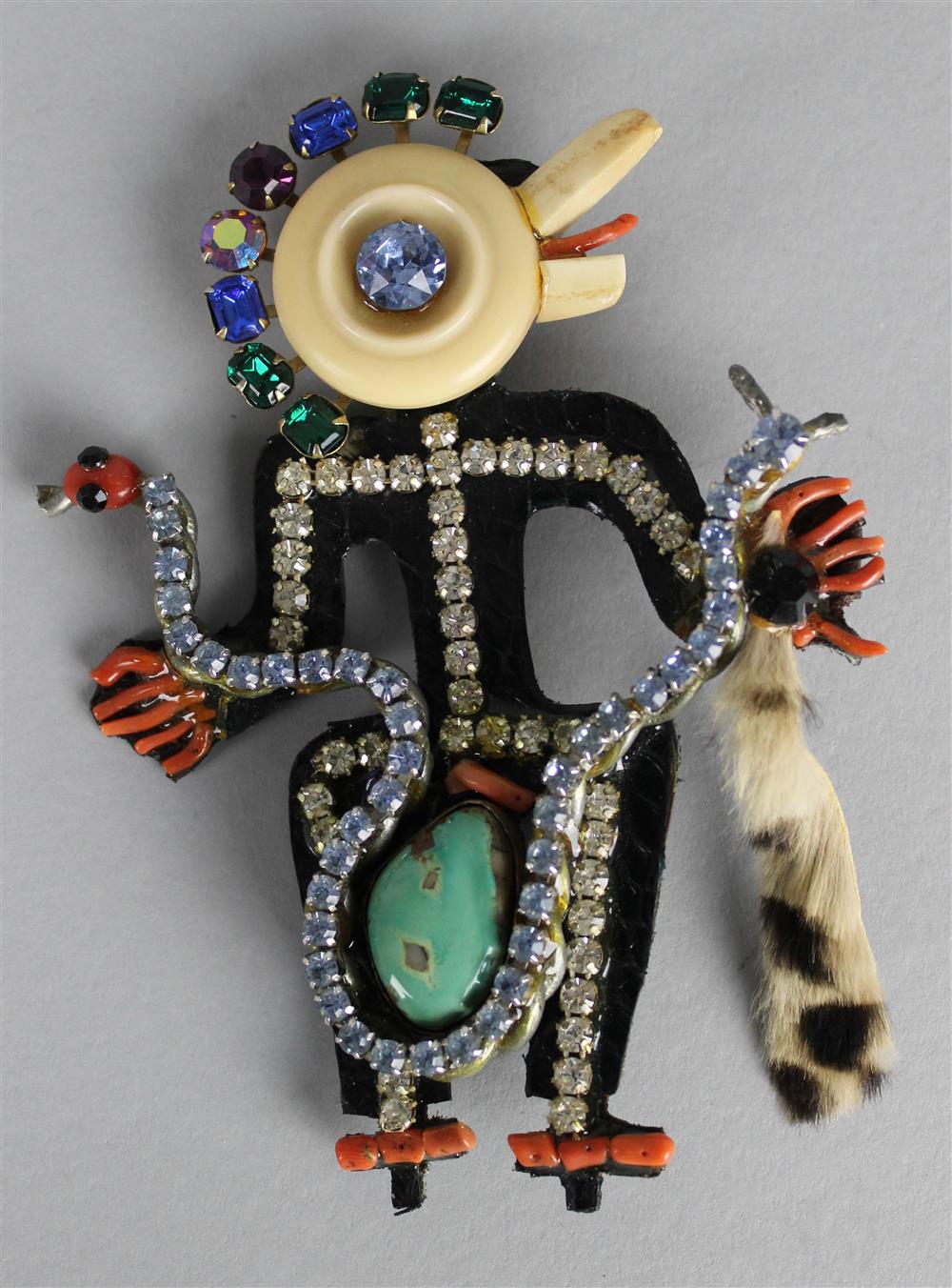 Appraisal: MONUMENTAL SOUTHWESTERN BIRDMAN BROOCH the brooch is signed gm in