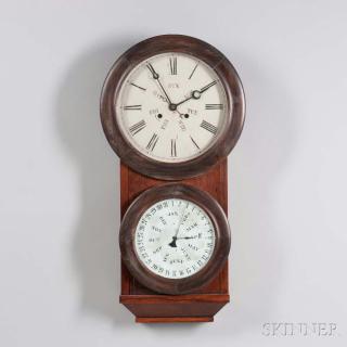 Appraisal: L F and W W Carter Calendar Clock Bristol Connecticut