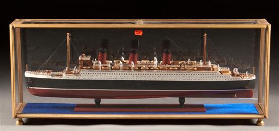 Appraisal: Painted wood model of the ocean liner Queen Mary with