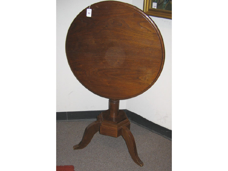 Appraisal: AMERICAN TH CENTURY WALNUT TILT TOP TABLE Circular hinged top