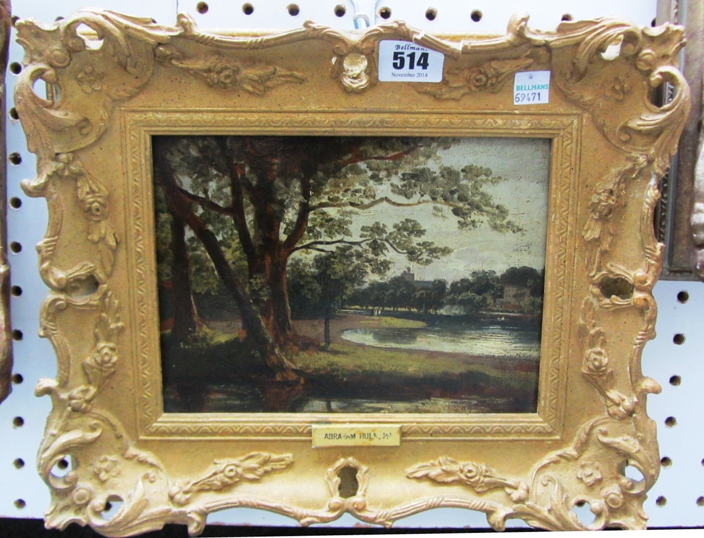 Appraisal: Attributed to Abraham Hulk junior - Wooded landscape with pond