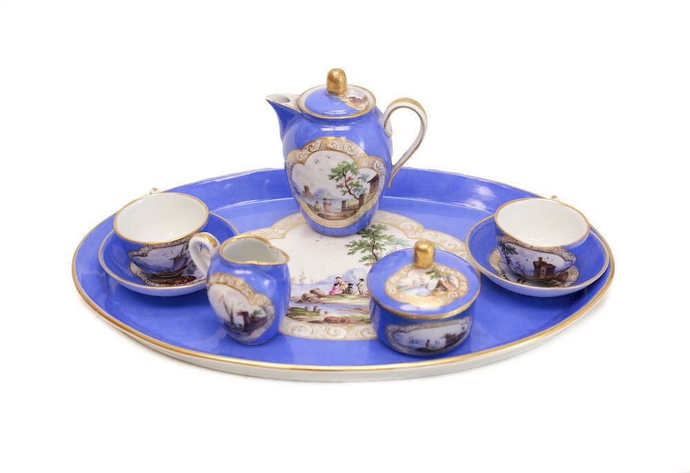 Appraisal: Meissen Porcelain Children's Miniature Tea Service Set A th century