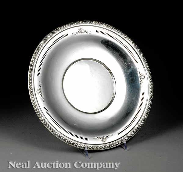 Appraisal: An American Sterling Silver Circular Sandwich Tray by Poole Co