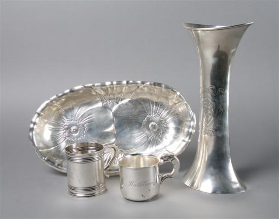 Appraisal: A Group of Three American Sterling Silver Articles Width of