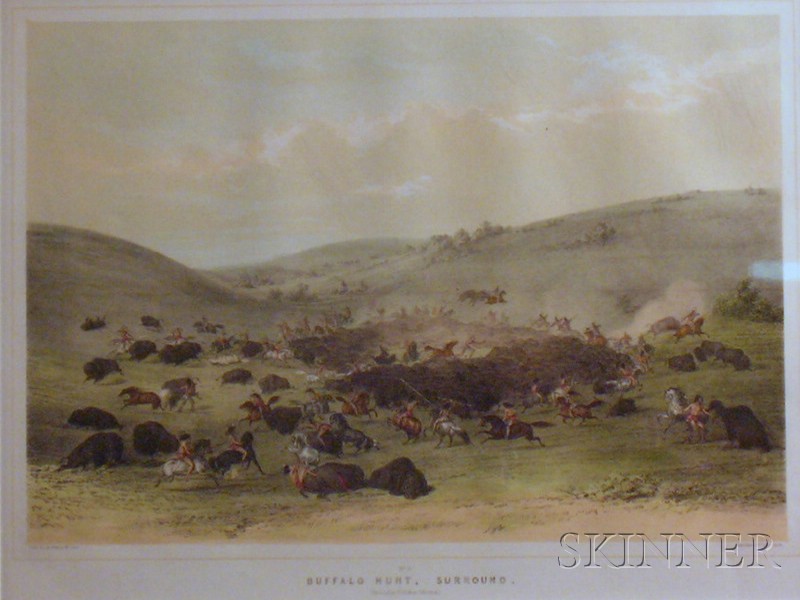 Appraisal: Natural History American Indian Catlin George - Buffalo Hunt Surround