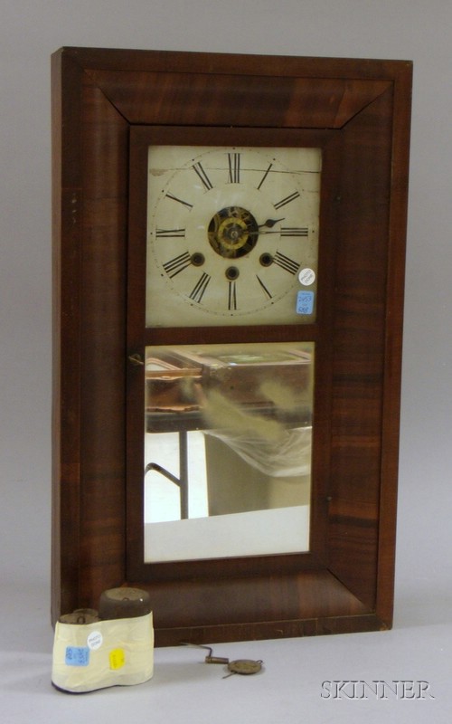 Appraisal: Mahogany Ogee Clock by Daniel Pratt Jr the painted wooden