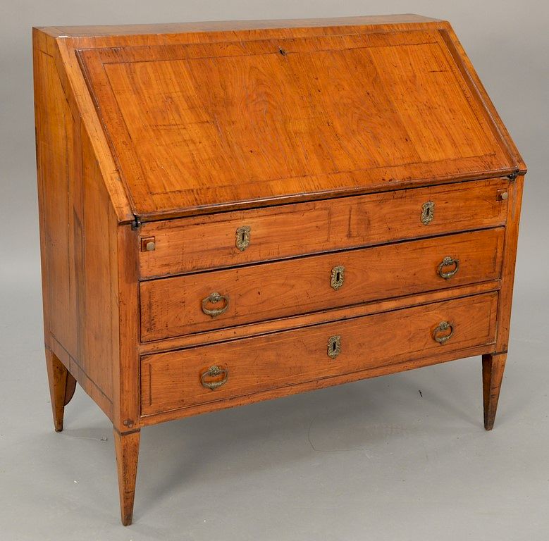 Appraisal: Louis XVI slant lid desk th century replaced back ht