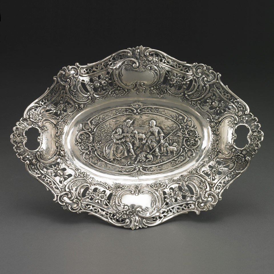 Appraisal: German Silver Oval Dish c length in cm oz g