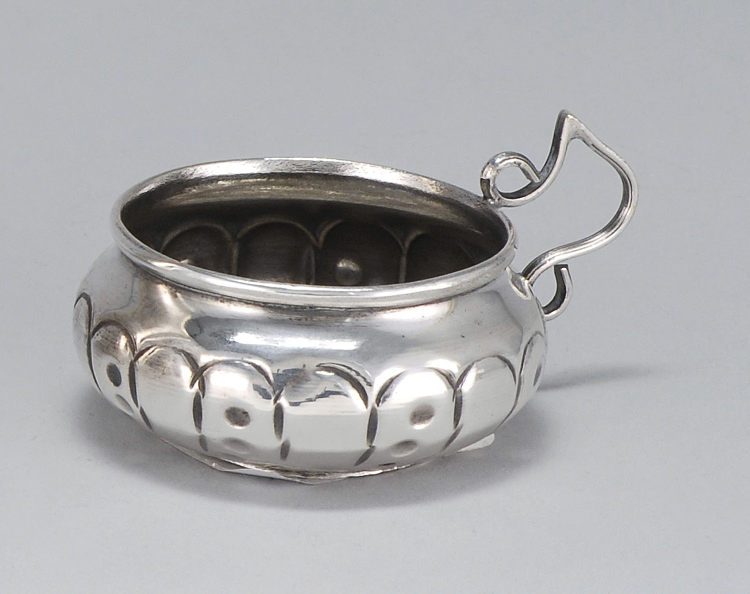 Appraisal: SILVER SOMMELIER'S CUP Set with a Spanish coin Length ConditionUndamaged