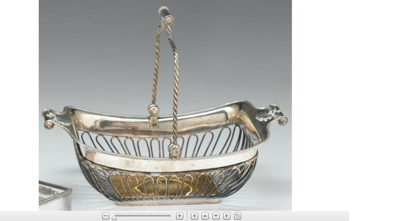 Appraisal: George III Sheffield plate wirework cake basketcirca