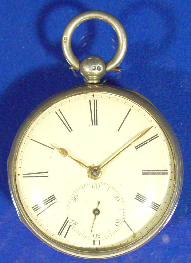 Appraisal: Silver gentleman's pocket watch with fusee movement J Brookhouse Derby