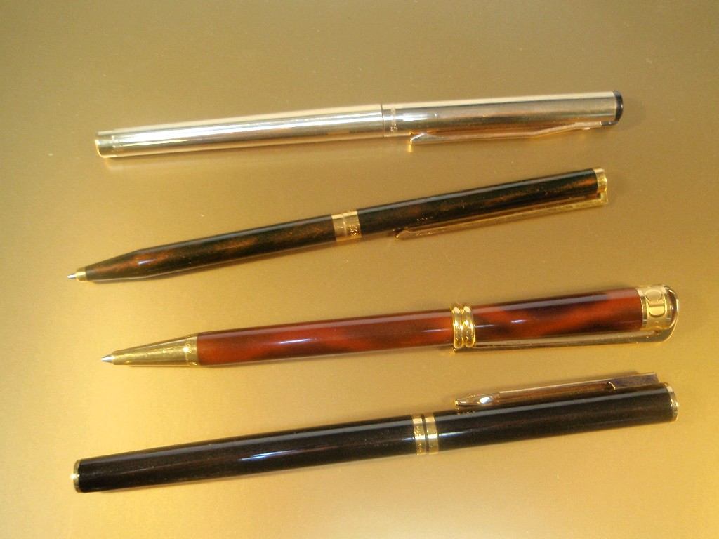 Appraisal: Four ballpoint pens a Dupont Laque de Chine in bronze