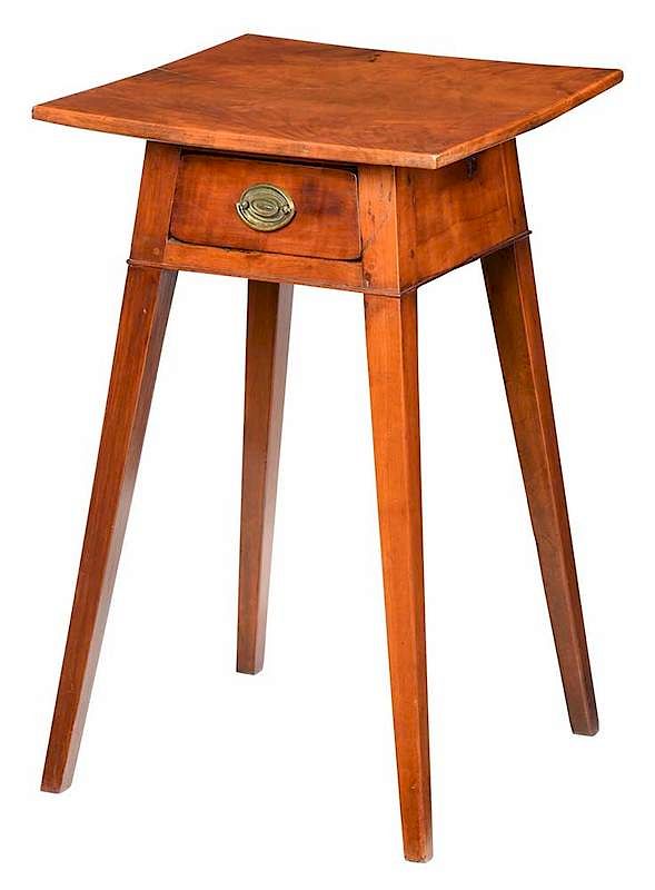 Appraisal: American Hepplewhite Cherry Splay-Leg Stand Early th century square tapering