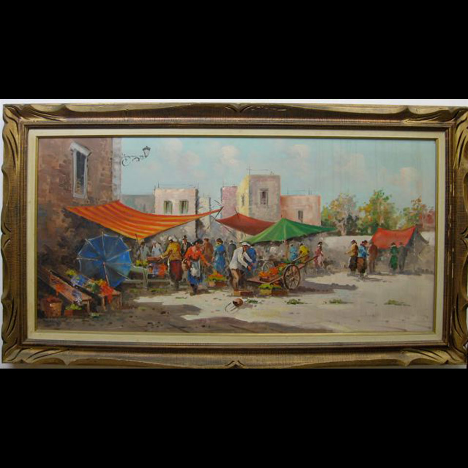 Appraisal: SPANISH FRUIT MARKET ANTONIO de VITY - ITALIAN OIL ON