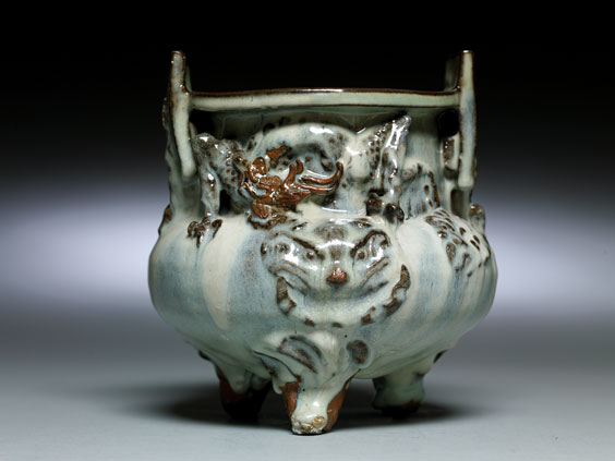 Appraisal: LARGE YUAN JUNYAO CENSER Large and rare Chinese Yuan Dynasty