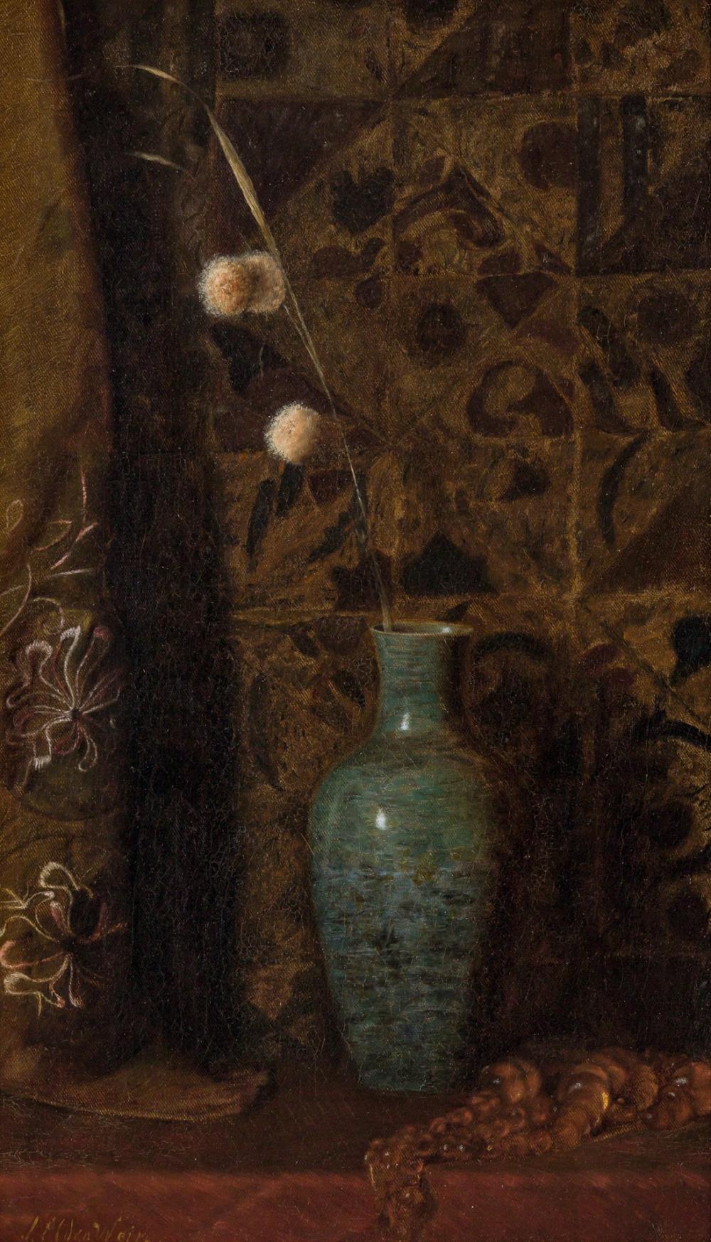 Appraisal: JULIAN ALDEN WEIR American - Still Life with Allium and