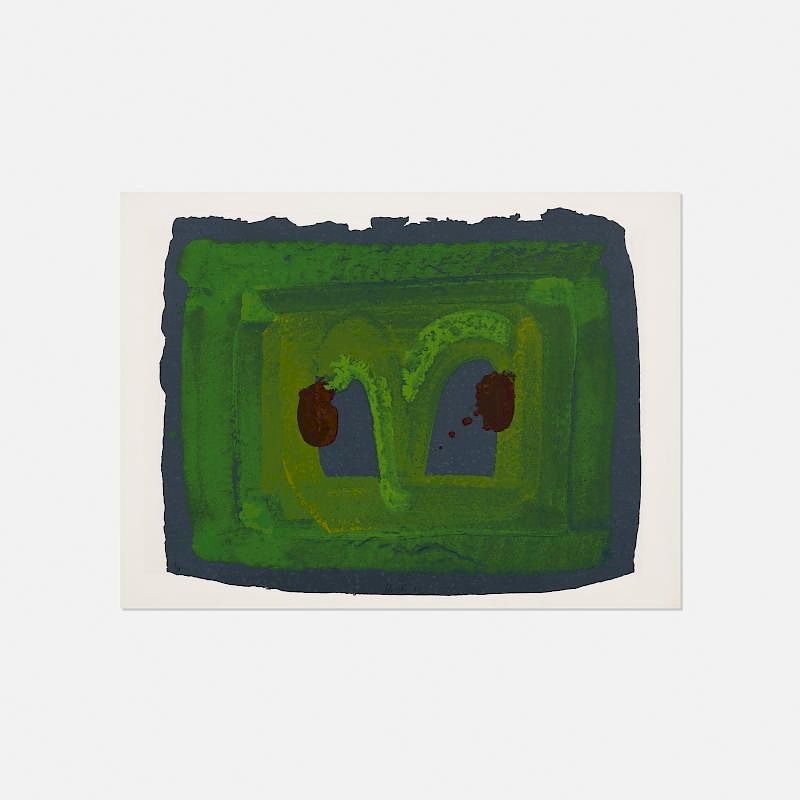 Appraisal: Howard Hodgkin Lotus Howard Hodgkin Lotus screenprint with embossing on