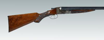 Appraisal: Ithaca Model E shotgun ga side-by-side in barrels finely carved