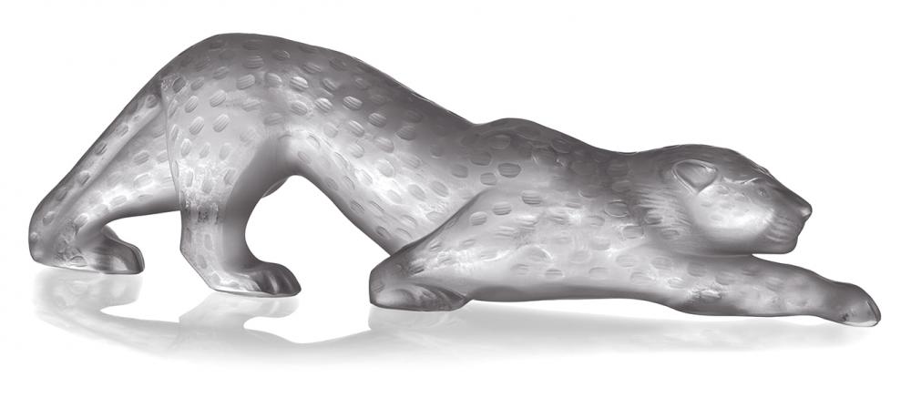 Appraisal: A LALIQUE GLASS LEOPARD CIRCA incised Lalique France and Made