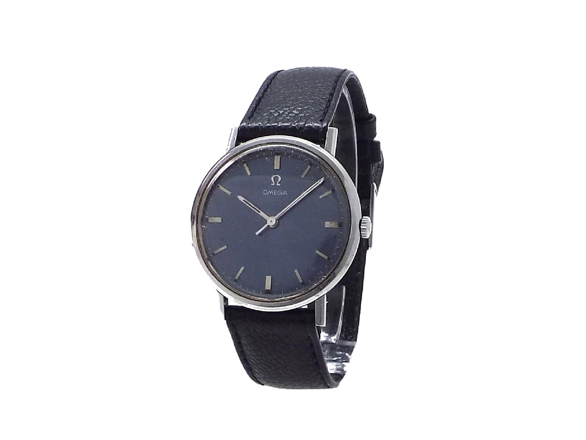 Appraisal: Omega stainless steel gentleman's wristwatch circa the blue metallic dial