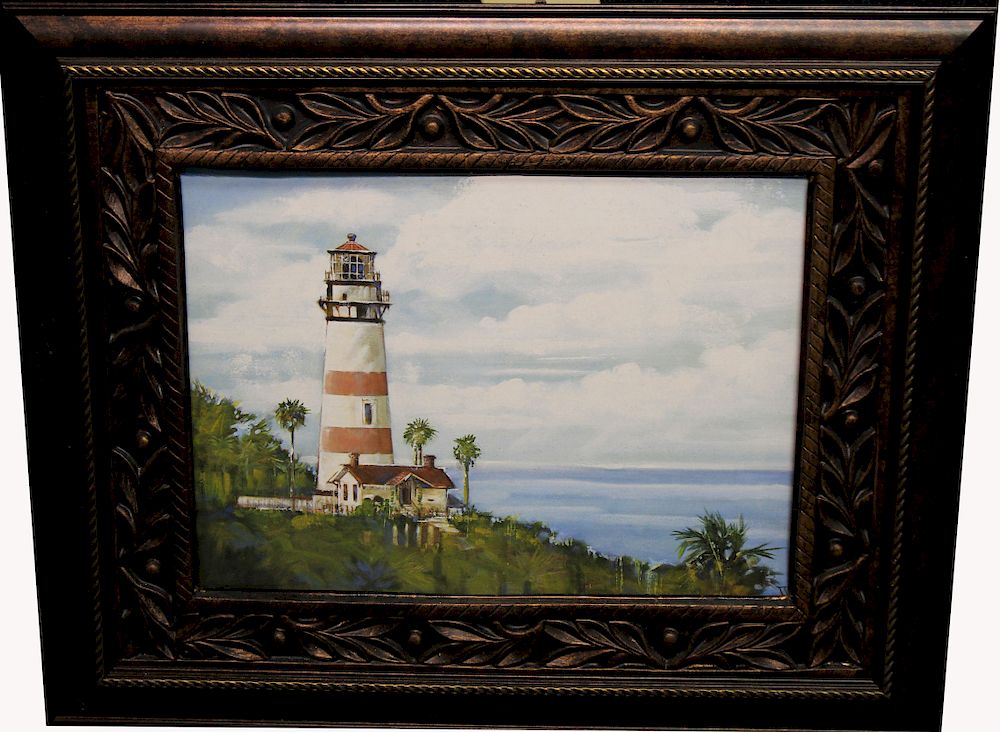 Appraisal: Vintage Framed Lighthouse Print Vintage Framed Lighthouse Print Image Size