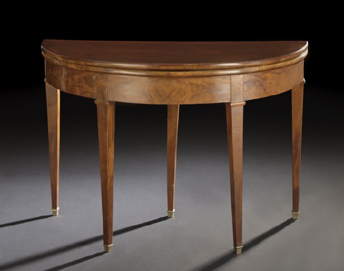 Appraisal: Directoire Mahogany Games Table first quarter th century the demi-lune