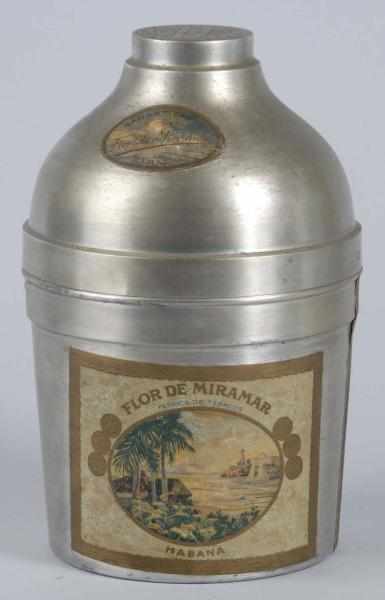 Appraisal: Aluminum Flor de Miramar Cocktail Shaker Humidor Description Cuban s