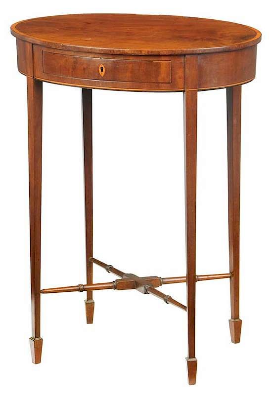 Appraisal: George III Inlaid Mahogany Side Table British early th century